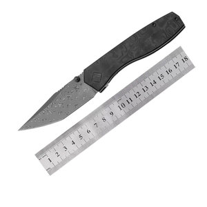 Damascus Steel Folding Knife Handmade Outdoor Pocket <b>Tool</b> Premium Pattern Steel <b>Camping</b> Hiking Fishing Travel Utility - Product Image 1