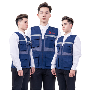 Precio de fábrica Kaki Ingeniero/Construcción Chaleco de malla reflectante Multi-Bolsillos Uniforme DE SEGURIDAD transpirable Diseño personalizable gratis - Product Image 5