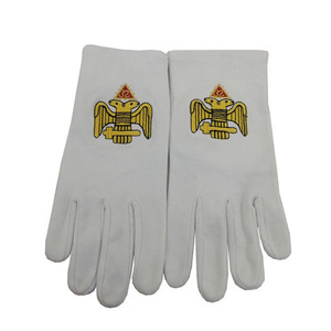 Gants en cuir maçonniques noirs avec emblème de la Croix Rouge, longueur poignet, durables, décontractés, pour l'hiver - Product Image 2
