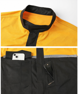 Combinaison de travail réfléchissante pour hommes, haute visibilité, col montant, poches utilitaires, logo personnalisé, manches longues, uniforme de réparation - Product Image 4