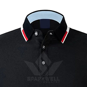 เสื้อโปโลผู้ชายลำลองสำหรับฤดูร้อน ผ้าโพลีเอสเตอร์ผสมฝ้าย ระบายอากาศได้ดี สีพื้น ปกคอพับ ปักลาย แขนสั้น - Product Image 6