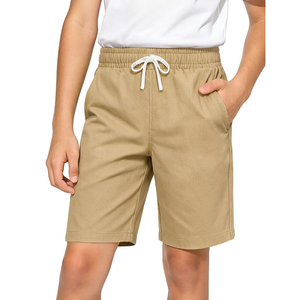 Pantalones cortos de algodón y spandex para niños, con logotipo personalizado al por mayor, estilo chino, para uniforme escolar, para niños. - Product Image 1