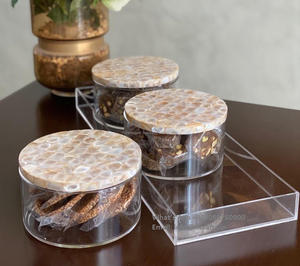 Handmade New Design Acrylic Tray Mother Pearl Art Jewelry Boxes for Dessert <b>Sweet</b> Fruits Chocolate Cookies Gifts for Ramadan Eid - Product Image 5