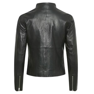 Custom Women's Genuine Leather <b>Biker</b> <b>Jacket</b> Premium Zippers Logo Quilted Black High Quality Finished Leather Women's <b>jackets</b> - Product Image 6