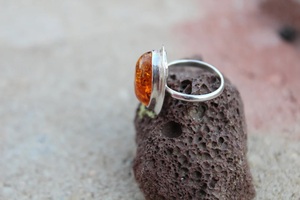 Vente en gros d'ambre de la Baltique, bague en argent sterling 925, pierre précieuse naturelle, bijoux fins - Product Image 4