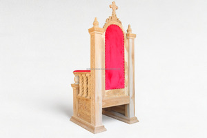 Trône papal religieux antique de luxe en bois massif sculpté à la main, couleur personnalisée, siège moderne Ardena CF-099 - Product Image 5