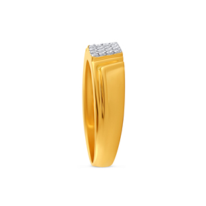 Anillo de Diamantes Premium para Hombre con Diseño de Cabeza Cuadrada en Oro Amarillo Sólido, Anillo de Boda, Joyería Fina - Product Image 4