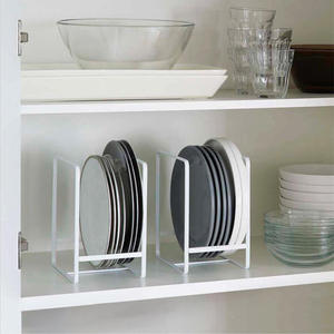 Metal <b>Plate</b> Holder Dish Rack with Drain Tray Kitchen Countertop Dinner <b>Plate</b> Organizer Wholesale Supplier - Product Image 3