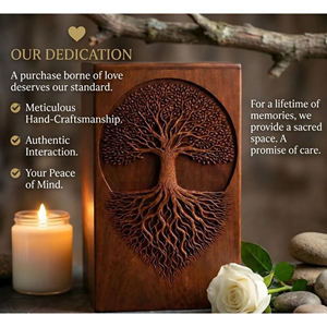 Premium Walnut Wood Urn for Human Ashes Eco Friendly Bamboo Cremation Urn Box by AYAANS - Product Image 6