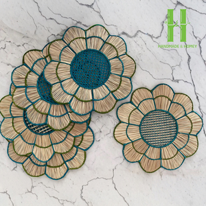 Hot Trend Eco-friendly Natural Bohemian Seagrass Charger Plate <b>Wall</b> Decoration Flower Placemat Home <b>Table</b> Mats 35cm Diameter - Product Image 6