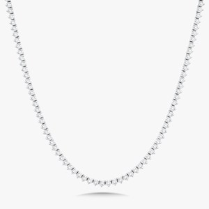14k Solid Gold Round Cut Lab Grown Diamond Tennis Necklace 10 CT 3Prong Martini Bridal <b>Choker</b> Chain 2.5mm Manufacture Wholesale - Product Image 5