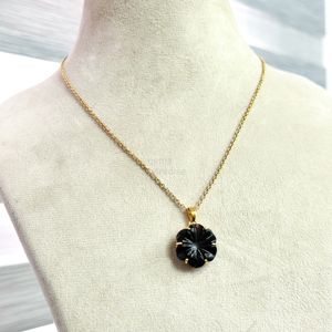 Colgante de flor de ónix negro AAA, collar de cristal con flor para mujer, colgante de ónix negro tallado a mano para la fabricación de joyas - Product Image 6