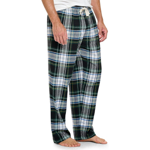 Pantalon de pyjama en flanelle pour homme de haute qualité, décontracté, en coton et polyester, léger, taille mi-haute avec cordon de serrage, été, écologique, séchage rapide - Product Image 3
