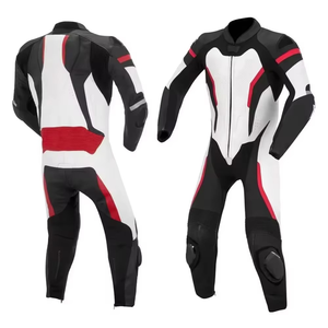 Combinaisons de moto en cuir imperméables personnalisées pour hommes avec impression de logo sur mesure et design respirant - Product Image 4