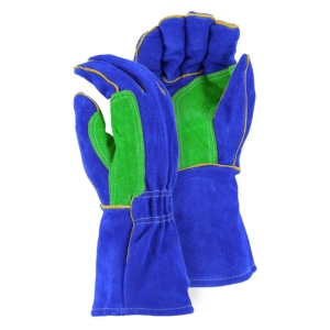 ถุงมือทำงานคุณภาพพรีเมียมเสริมความแข็งแรง ถุงมือหนังวัวสำหรับงานเชื่อม ถุงมือหนังป้องกันความร้อนบุด้วยผ้าฝ้าย - Product Image 4