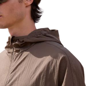 Translucent Windbreaker <b>Jacket</b> & Shorts Set for <b>Men</b> Lightweight Hooded Windbreaker with Elastic Waist Fashion Outdoor Activewear - Product Image 4