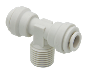 Raccord de filtre à eau en plastique en forme de T, connecteur fileté pour usage domestique - Product Image 1