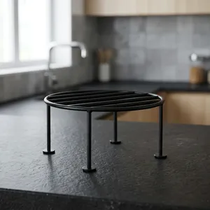 Soporte Redondo de Metal para Plantas, Soporte para Macetas Resistente al Óxido, Soporte Gamla para Decoración de Interiores y Exteriores, Hogar, Jardín, Balcón, Color Negro - Product Image 5