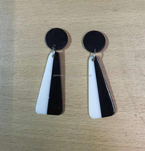 Super Quality <b>Resin</b> Pendant <b>Earrings</b> Classic Style Best Selling Moon Shape for Wedding Occasions - Product Image 1