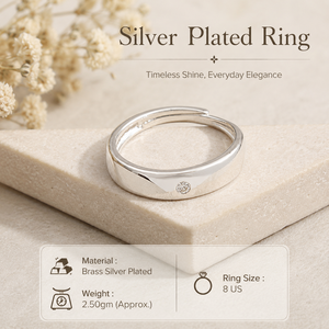 Bague élégante unisexe plaquée argent 18 carats, tendance, unique, best-seller, accessoires minimalistes pour femmes, bijoux de haute qualité - Product Image 2