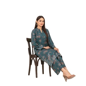 Robe pakistanaise pour femmes Salwar Kameez costumes indiens trois pièces avec broderie par Tawakkal Vol EMEL vêtements Inde et Pakistan - Product Image 1