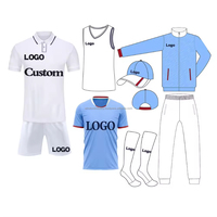 Conjuntos de fútbol de alta calidad personalizados al por mayor, uniformes de fútbol cómodos y duraderos con diseño de logotipo personalizado