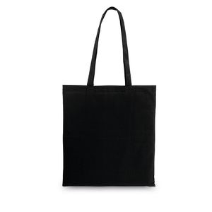 Sac fourre-tout noir portable en toile imprimée pour courses, avec logo personnalisé et poignée d'épaule, avec votre design - Product Image 1