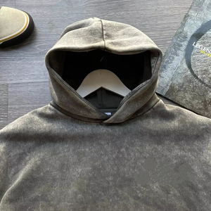 Sudadera con Capucha Lisa OEM Personalizada con Lavado Ácido, 500 GSM, Forro Polar Pesado, Oversize, Fabricante Mayorista - Product Image 4