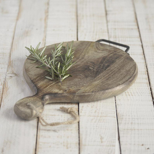 Tabla de Cortar Redonda de Madera Ecológica de la Mejor Calidad, Desechable, con Asa, Apta para Lavavajillas - Product Image 3