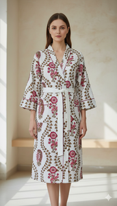 Serviette de bain en coton imprimée à la main, douce, absorbante, motif floral, écologique, pour la maison, l'hôtel, le spa - Product Image 2