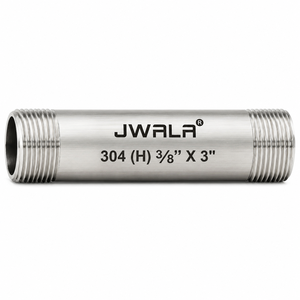 Raccord de tuyau robuste en acier inoxydable 304, taille 3/8 pouce x 3 pouces de long, adaptateur fileté mâle pour pipeline professionnel - Product Image 2