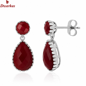High quality cost effective 925 sterling <b>silver</b> red onyx gemstone <b>drop</b> <b>earring</b> for women wedding engagement gift <b>earrings</b> - Product Image 1