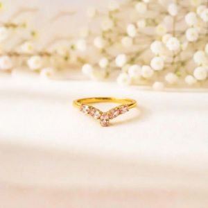 Bague en Morganite Rose, Pierre Précieuse de Coupe Ovale, Bague Faite à la Main en Argent Sterling 925 Plaqué Or 18K, Bague de Promesse Délicate, Bijoux pour Femmes - Product Image 2