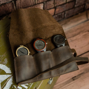 Estuche de Viaje para Relojes de Cuero para 3 Relojes, Estuche de Relojes Hecho a Mano Personalizado, Organizador de Almacenamiento de Relojes de Lujo - Product Image 2
