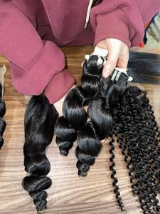 Vendeurs d'extensions de paquets de cheveux humains courts bon marché Vente en gros de cheveux vietnamiens Loose Wave Virgin Hair Bundles Weaves - Product Image 6