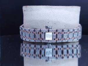 Montre de haute qualité avec cadran en verre en acier inoxydable et quartz, clarté VVS, moissanite, 5 mm, pour cadeau de mariage, disponible dans le monde entier - Product Image 2