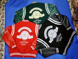Chaqueta Varsity Negra para Hombre con Mangas de Cuero, Logotipo Bordado y Nombre Personalizado, Parche Frontal de Sam The Black Hole Raider Nation - Product Image 3