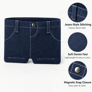 Cartera de mezclilla mini elegante, monedero compacto, tarjetero pequeño, accesorio de tela vaquera para mujer y hombre - Product Image 2