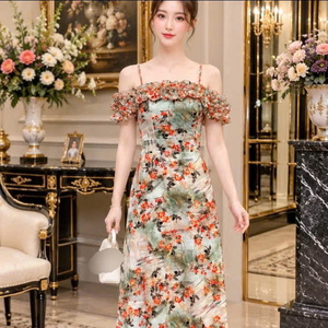 Robes plissées tendance sexy pour femmes, taille naturelle, coupe ajustée, sans bretelles, en mousseline, décontractées, lavables, prix d'usine, personnalisables - Product Image 5