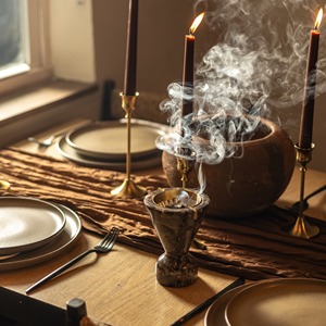 Stainless Steel Incense Burner with Geometric Base Aromatherapy <b>Diffuser</b> All-Season Use Durable Design - Product Image 6