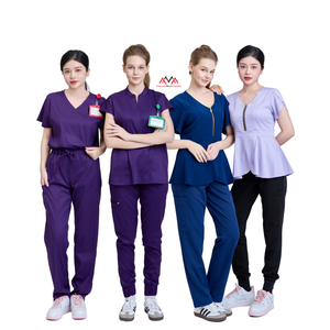 Uniforme Médico de Enfermería, Diseño de Mono, para Uso Hospitalario, Blanco, Algodón/Poliéster/Spandex, Detección de Agujas, Fábrica FMF - Product Image 1