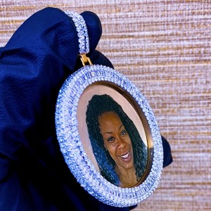High Quality Custom <b>Photo</b> Pendant Charm 925 Silver Plated Moissanite Micro Insert Luxury Hip Hop Style Unisex <b>Jewelry</b> - Product Image 2