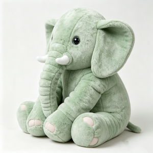 customized Sage green elephant plush <b>toy</b>,<b>soft</b> sitting elephant <b>stuffed</b> animal,baby comfort elephant plush,pastel green elephant - Product Image 6
