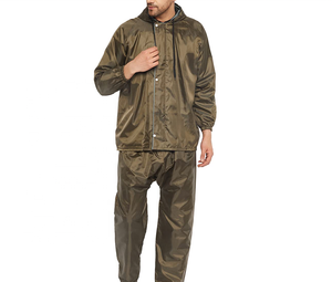 100%Polyester Reversible Plus Size Reflective Waterproof Raincoat <b>Jacket</b> Men Outdoor Activities Hiking Camping Solid Pattern - Product Image 3