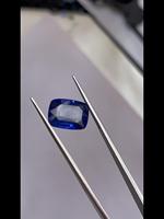 Saphir bleu naturel certifié, taille coussin, 5,46 carats, couleur bleu intense de qualité supérieure, clarté excellente, qualité fine, pour collectionneur, magnifique.