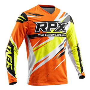 เสื้อแข่งรถมอเตอร์ครอส ATV UTV BMX คุณภาพสูงแบบใหม่ พิมพ์ลายแบบซับลิเมชั่น กันลม ไซส์ใหญ่ แห้งเร็ว - Product Image 2