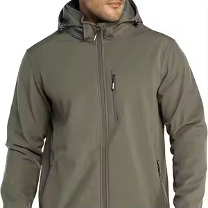 Men's Outdoor Lightweight Softshell <b>Jacket</b> <b>Fleece</b> <b>Lined</b> Hooded Windbreaker Water Resistant Winter Hiking Stand Collar Formal - Product Image 1
