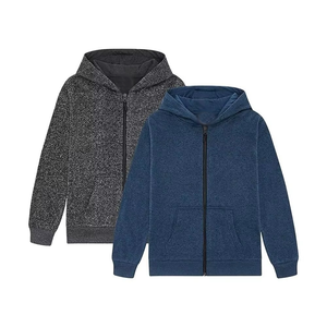 Sweat-shirt à capuche zippé pour homme, couleur unie, en coton French Terry, décontracté, pour l'automne, coupe classique, avec poche - Product Image 1