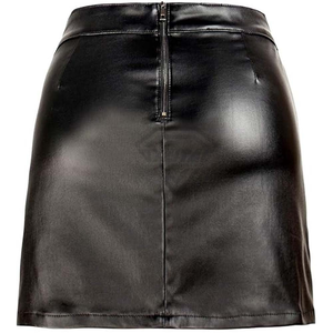 Mini-jupe sexy en similicuir PU pour femme, taille haute, design asymétrique, couleur unie, moulante, jupe en cuir tendance - Product Image 3