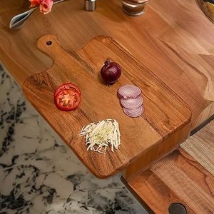 Tabla de Cortar Rectangular de Madera Natural Ecológica de 1.5 cm de Grosor para Preparación de Alimentos y Accesorios de Cocina - Product Image 1